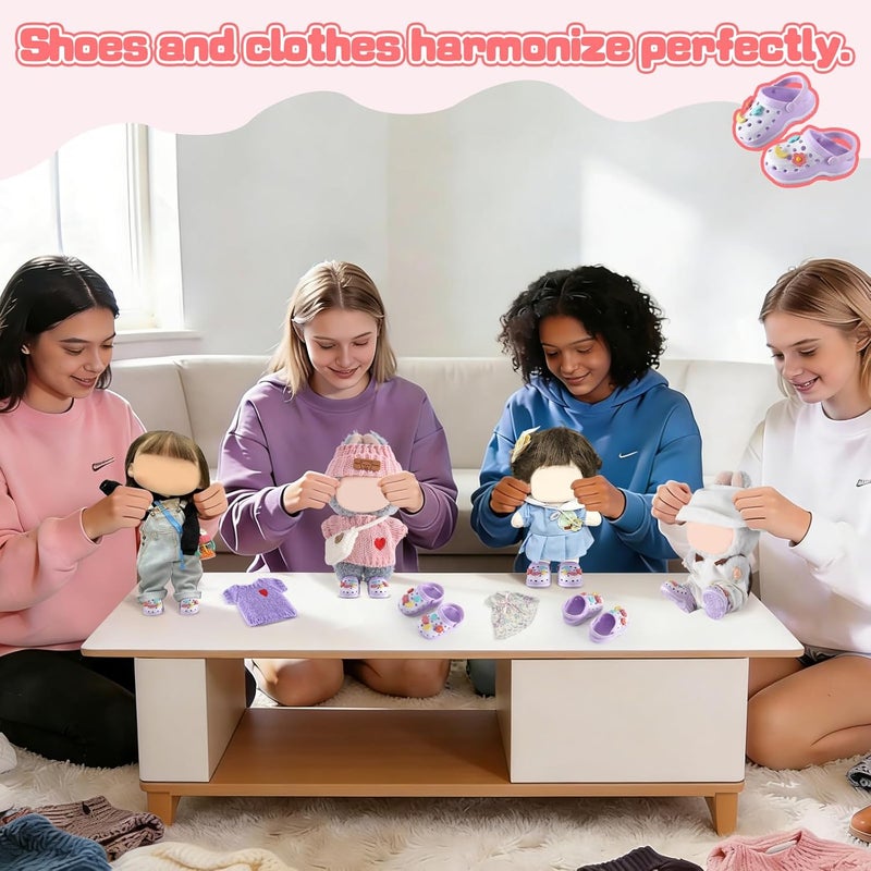Ciunura Premium Doll Shoes for Lububu, Cute Doll Shoes for 4-7in Dolls, Ideal for Lububu Outfits(Purple Clog Shoes) - Image 4